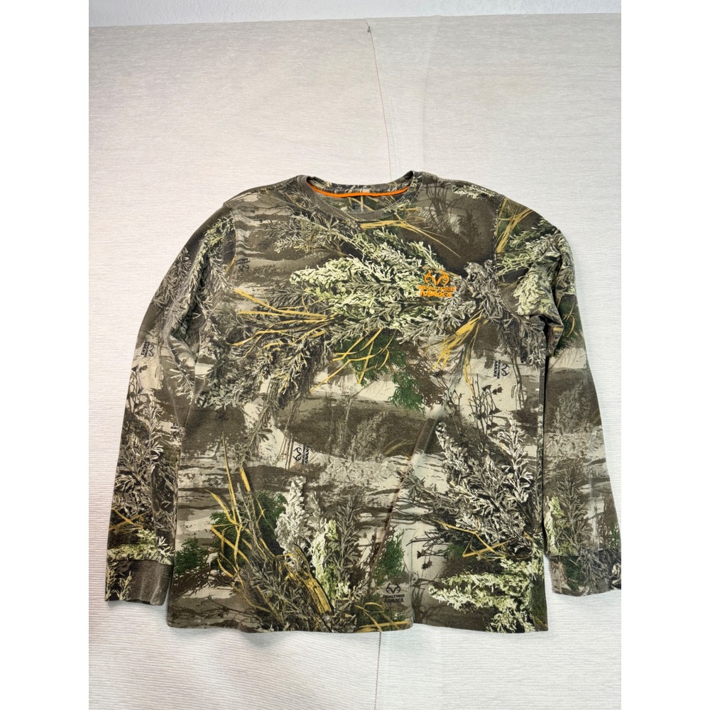 Realtree Max-1 Camo Long Sleeve Shirt Mens Large Hunting Fishing Tee Logo